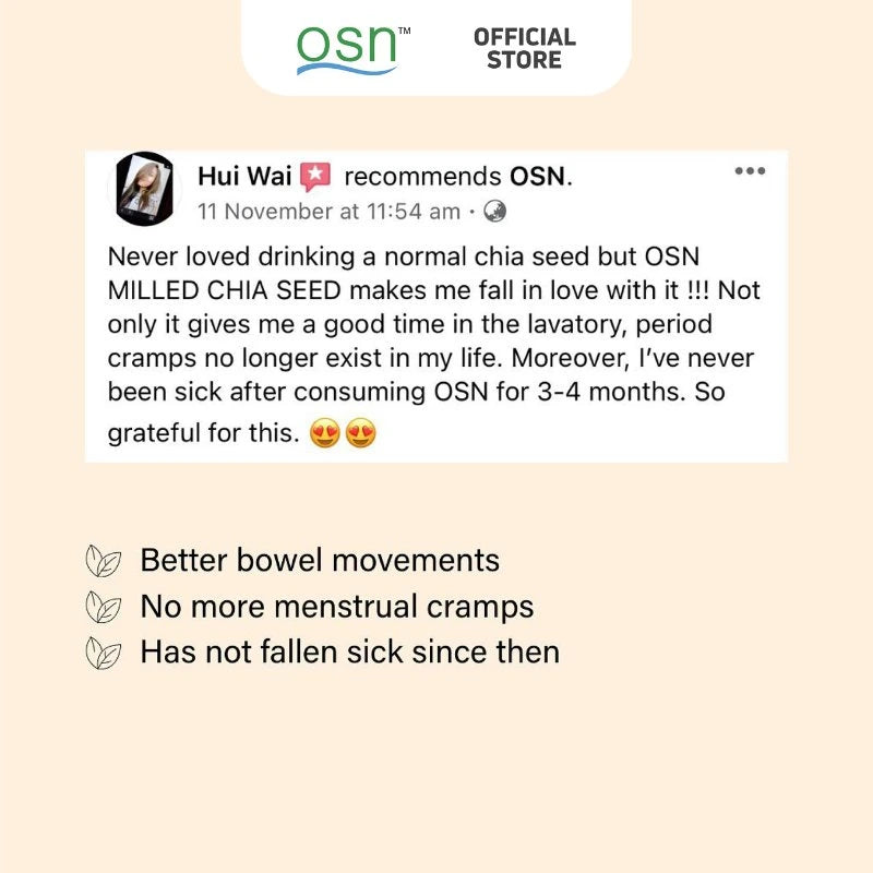 OSN Activia chia seed drink with prebiotic fiber support